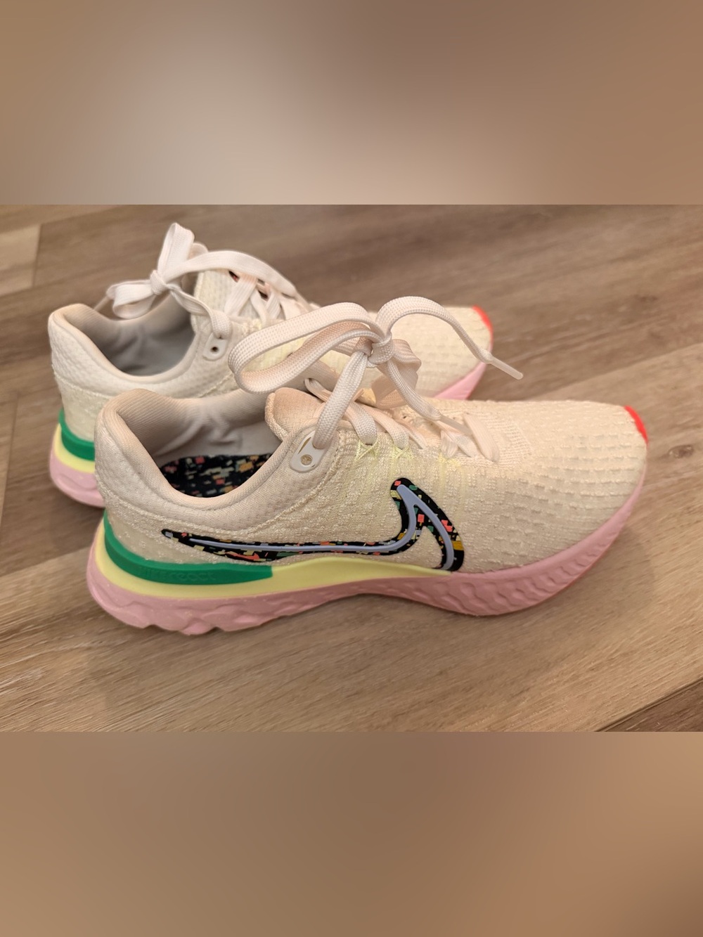 Nike Women’s React Infinity Run Flyknit 3 'Confetti' Running Shoes - Size 7